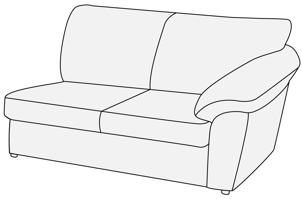 Модуль 2-х местный с правым подлокотником Афина