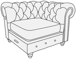 Модуль 1-местный с правым подлокотником Альфа Честер