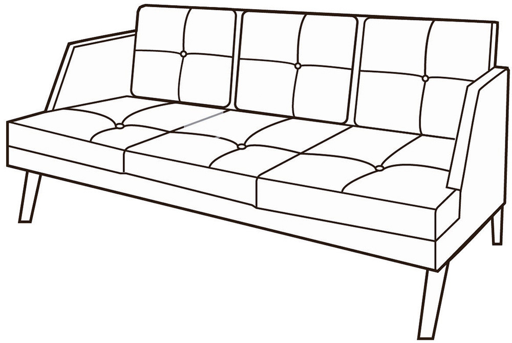 Диван 3-х местный низкий Диктатор