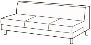 Модуль 3-х местный без подлокотников Домино