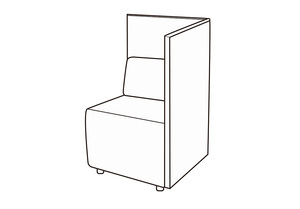 Модуль 1-местный с правым подлокотником Гамма Купе