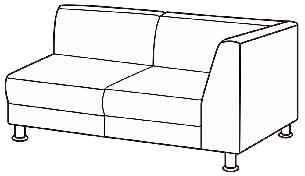 Модуль 2-местный с правым подлокотником Омега Люкс