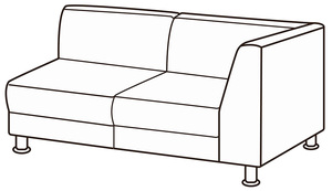 Модуль 2-местный с правым подлокотником Омега Люкс