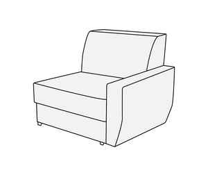 Модуль 1-местный с правым подлокотником Омега