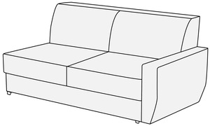 Модуль 2-х местный с правым подлокотником Омега