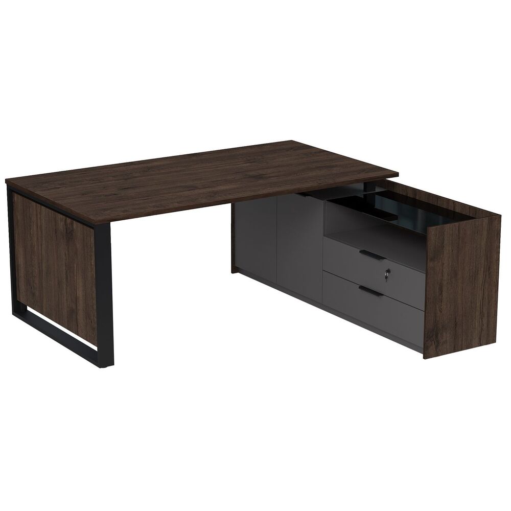 Стол рабочий на опорной двусоставной тумбе