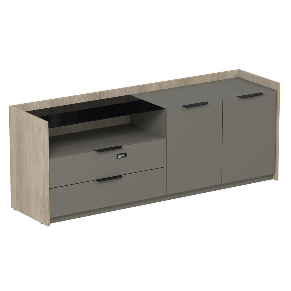 Тумба опорная, двусоставная, с ящиками (метабокс), с код замком (универс: прав/лев)