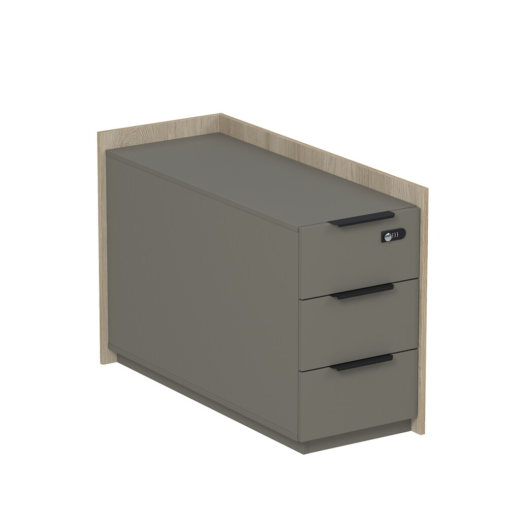 Тумба опорная, угл, с ящиками, с код замком (универс: прав/лев)