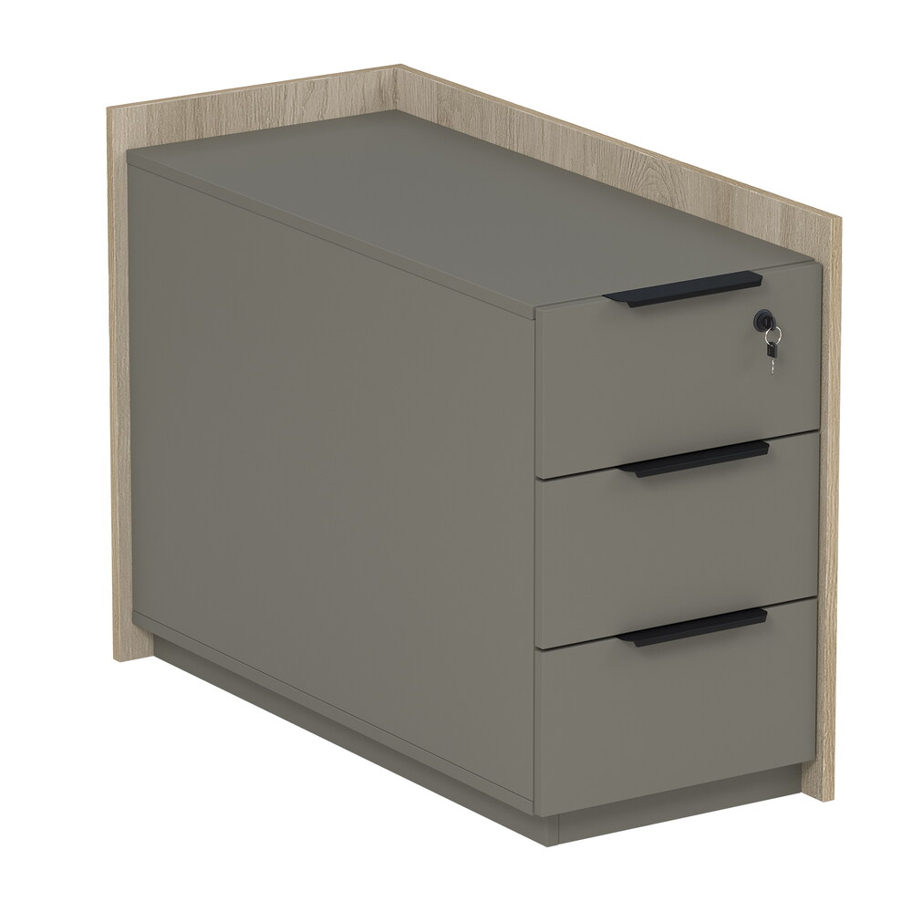 Тумба опорная, угл, с ящиками, с замком (универс: прав/лев)