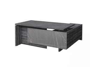 Стол руководителя с опорной тумбой (левый) (Фурнитура INOX)