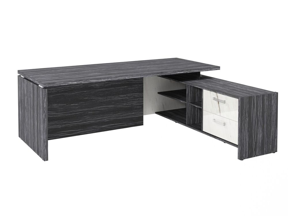 Стол руководителя с опорной тумбой (правый) (Фурнитура INOX)