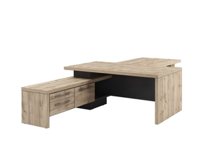 Стол руководителя с опорной тумбой (левый)