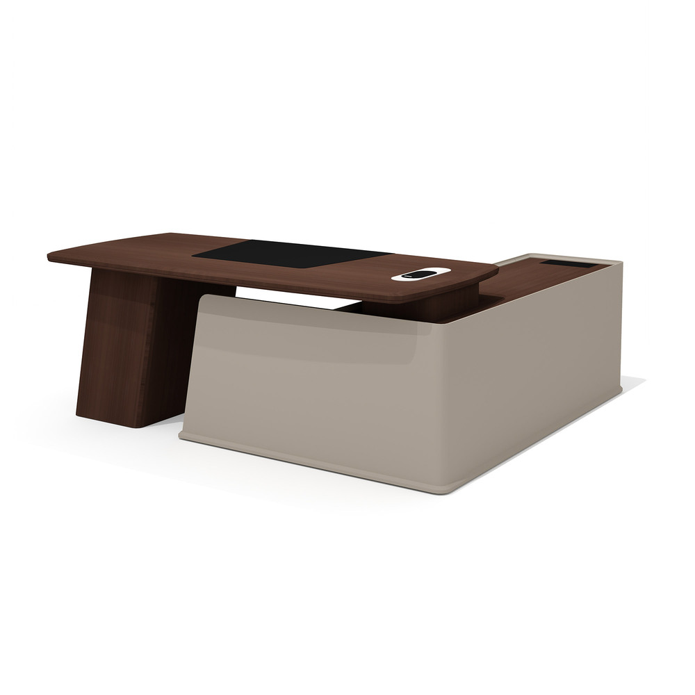 Стол руководителя с опорной тумбой (левый)