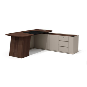 Стол руководителя с опорной тумбой (правый)