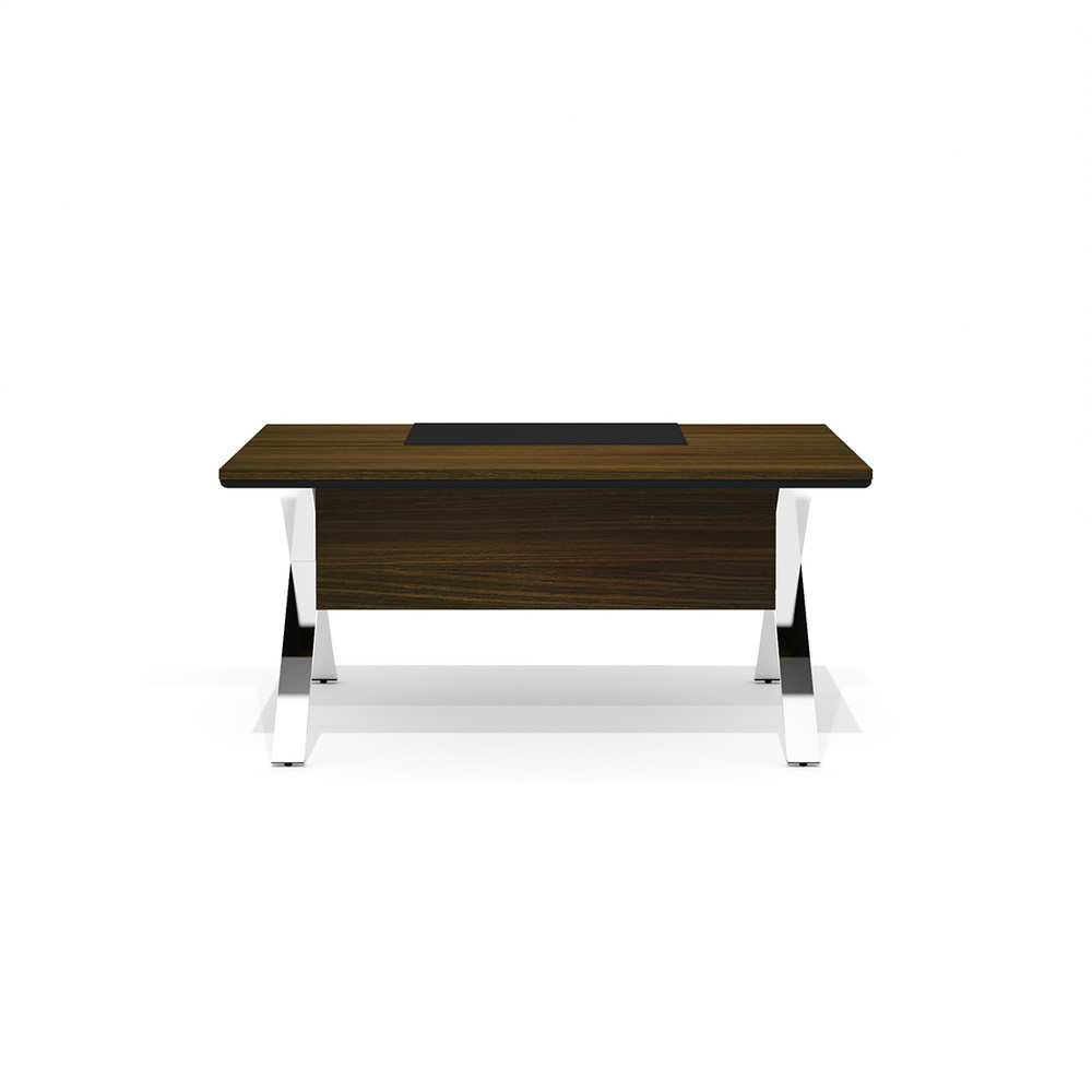 Стол руководителя с траверсом на металлическом каркасе