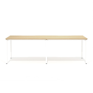 Двойной стол прямой с вырезом на металлокаркасе