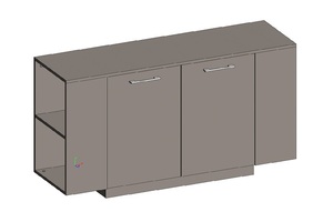 Шкаф низкий с боковыми стеллажами