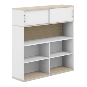 Стеллаж-комбо 1-стор. 1438 с антресолью, с экраном тканевым высоким