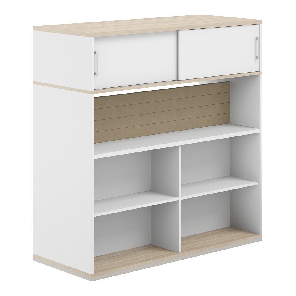 Стеллаж-комбо 2-стор. 1238 с антресолью, с экраном тканевым низким