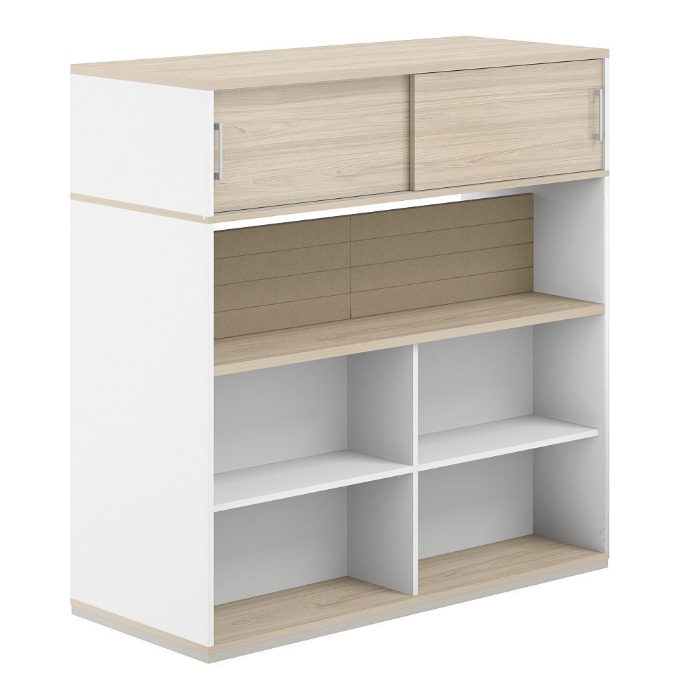 Стеллаж-комбо 2-стор. 1638 с антресолью, с экраном тканевым низким