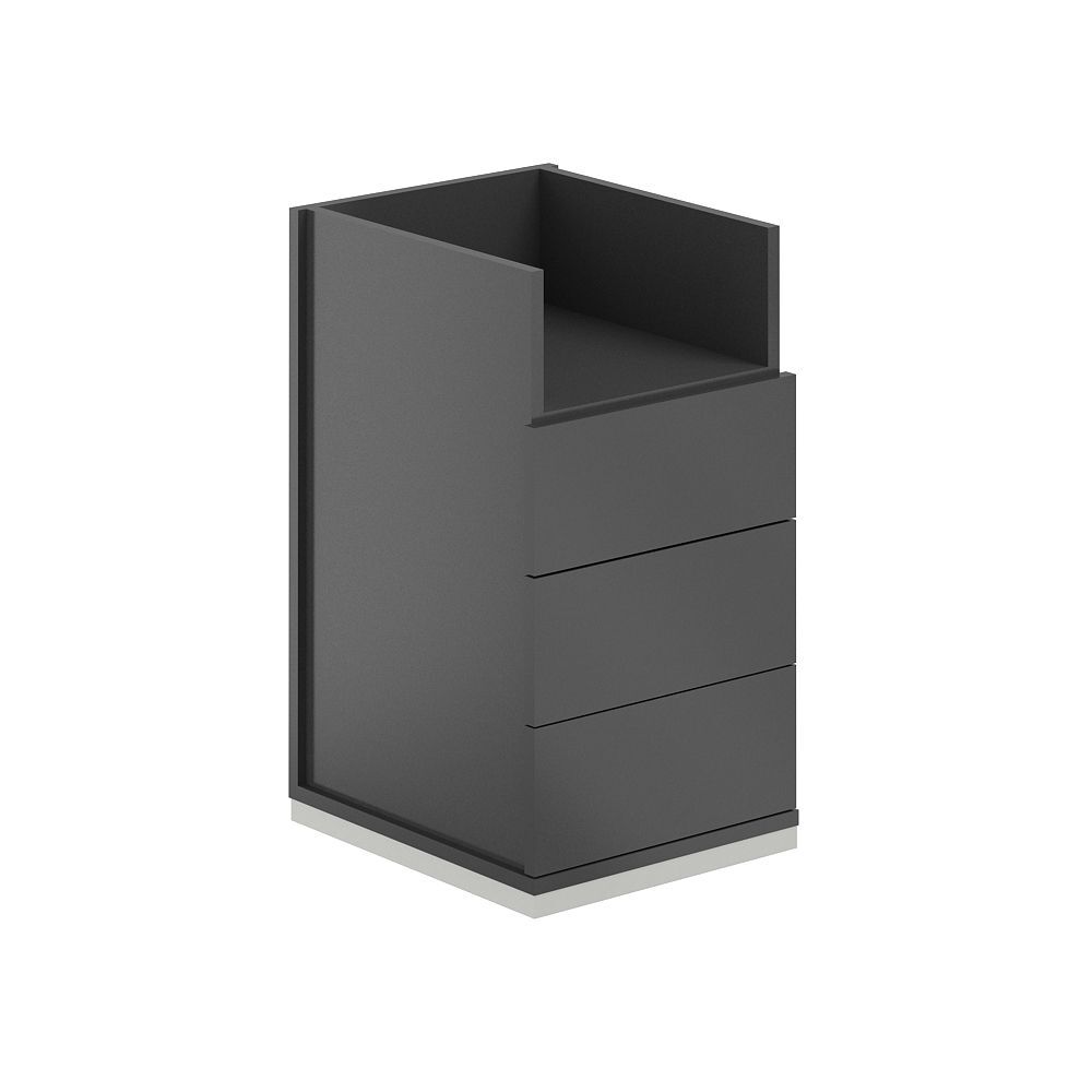 Тумба приставная 3 ящ. метаб.+ниша, без топа