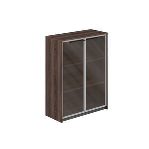 Шкаф средний с дверьми со стеклом в алюминиевой раме