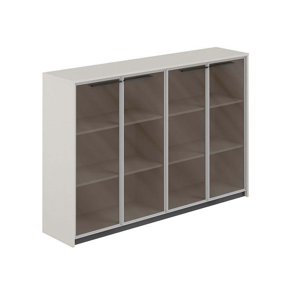 Шкаф средний с дверьми со стеклом в алюминиевой раме (2 шт)