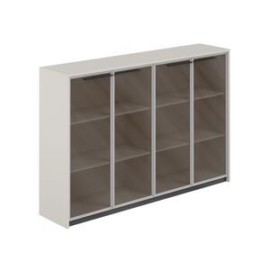 Шкаф средний с дверьми со стеклом в алюминиевой раме (2 шт)