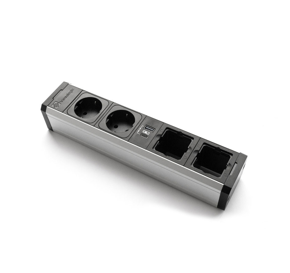 VERSAPRO Розеточный блок 31 см АЛЮМИНИЙ/ЧЕРНЫЙ