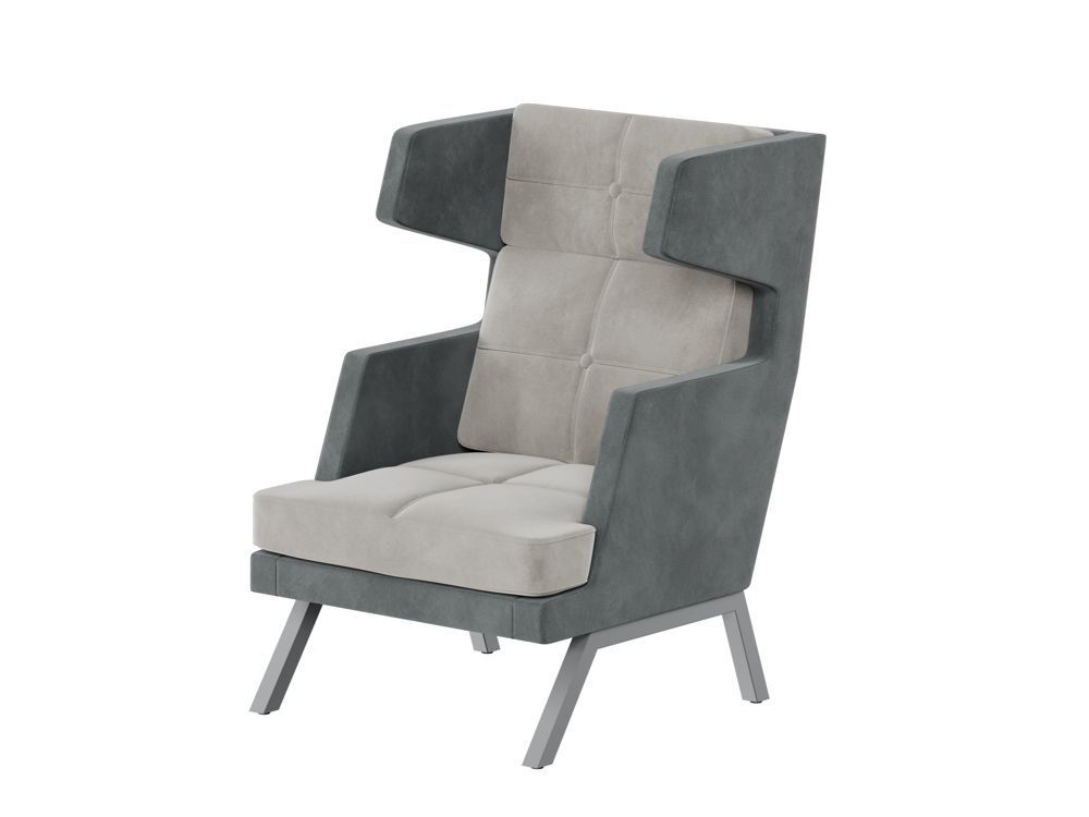 Кресло высокое с декором из пуговиц