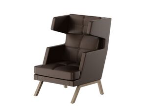 Кресло высокое с декором из пуговиц