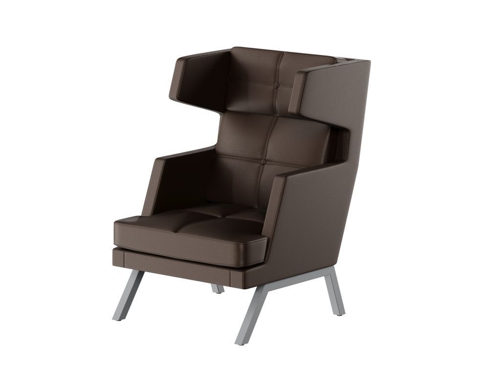 Кресло высокое с декором из пуговиц