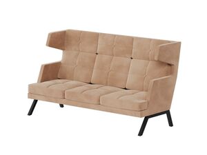 Диван трёхместный высокий с декором из пуговиц