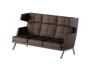 Диван трёхместный высокий с декором из пуговиц