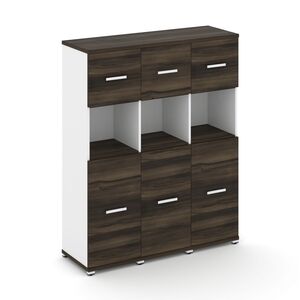 Шкаф три узкие секции, 4 ниши