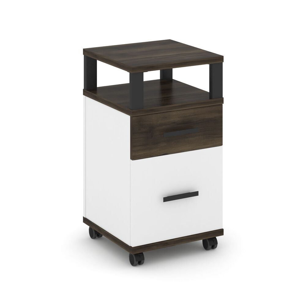 Тумба мобильная 1 ящик + 1 распашной фасад с надставкой