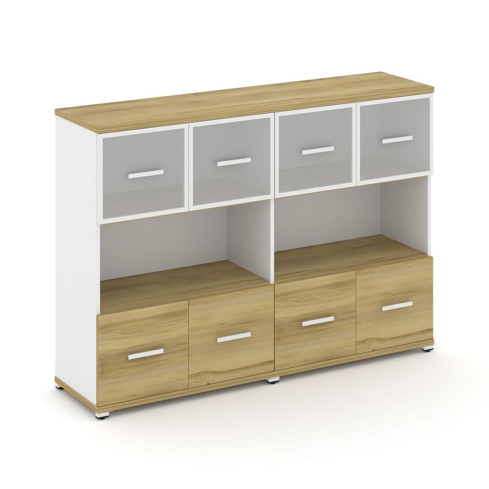 Шкаф две широкие секции, 3 ниши