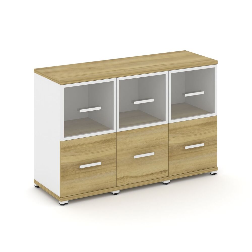 Шкаф три узкие секции, 2 ниши