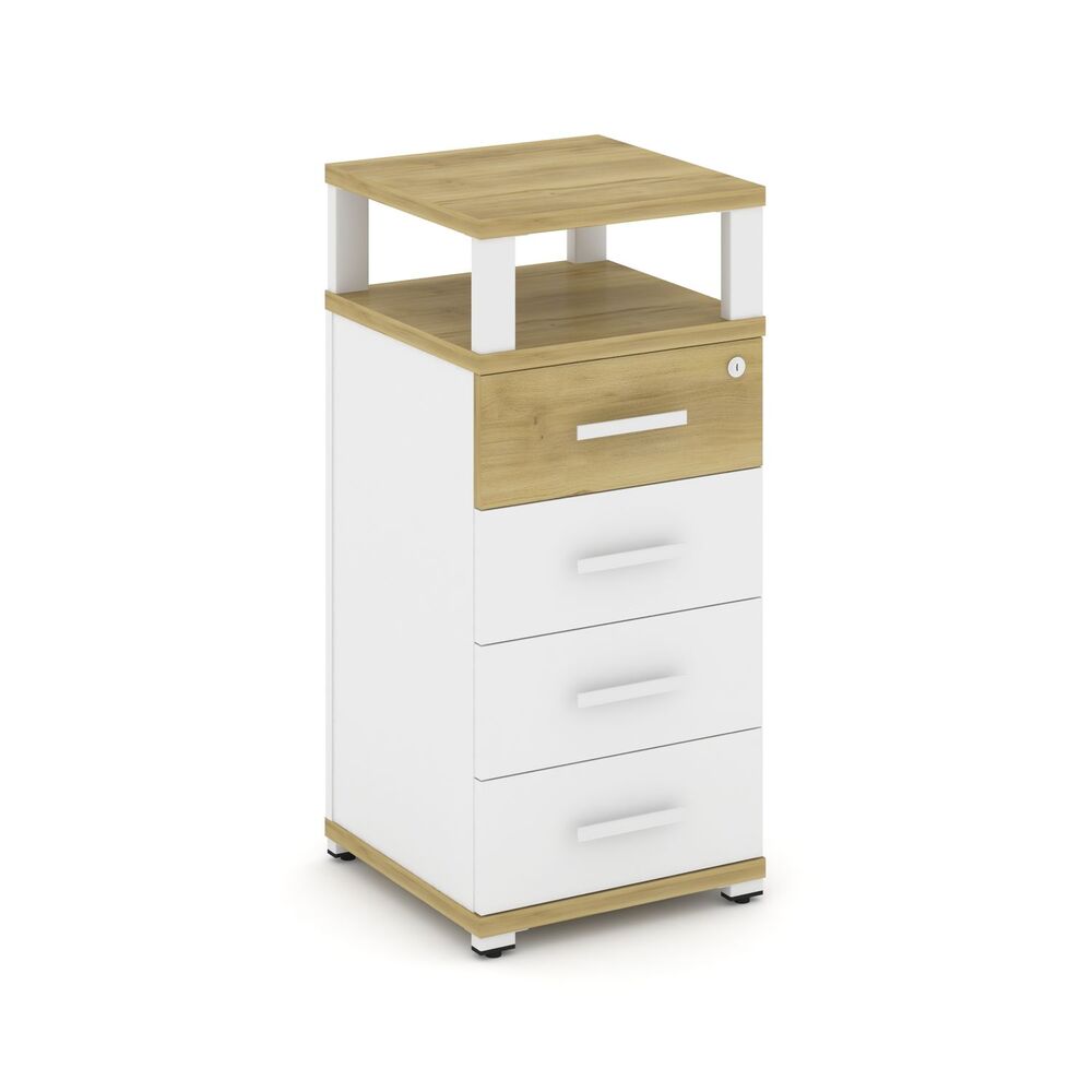 Тумба опорная/приставная 4 ящика с надставкой