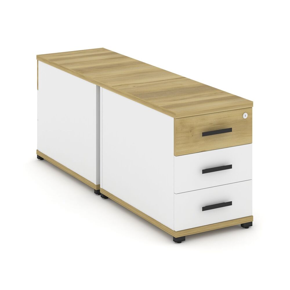 Тумба двухсторонняя опорная/приставная 3 ящика