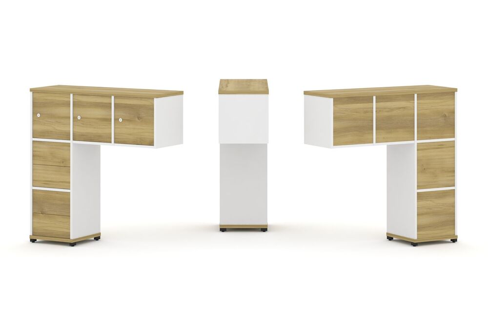 Надставка низкая + (Задняя стенка - 5 шт) + (Блок 2 ящика - 2 шт) + (Распашной фасад - 3 шт)