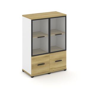 Шкаф две узкие секции, 3 ниши