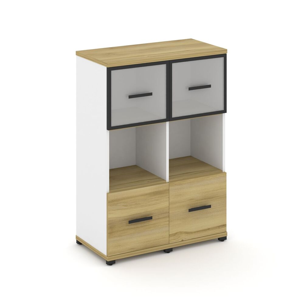 Шкаф две узкие секции, 3 ниши