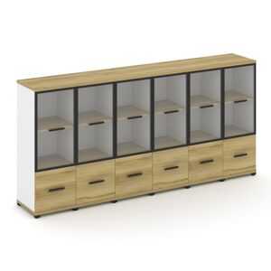 Шкаф шесть узких секций, 3 ниши