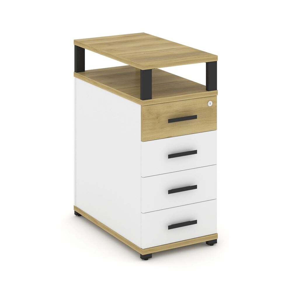 Тумба опорная/приставная 4 ящика с надставкой