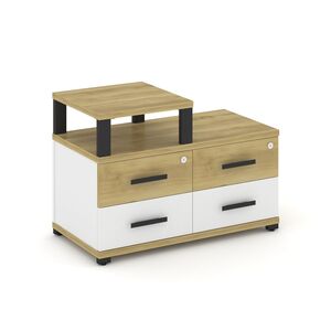 Тумба приставная широкая 4 ящика с надставкой узкой