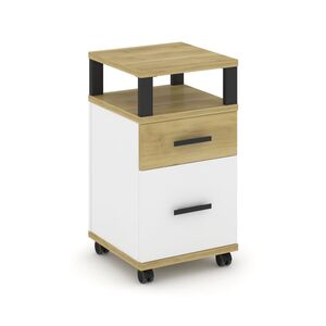 Тумба мобильная 1 ящик + 1 распашной фасад с надставкой
