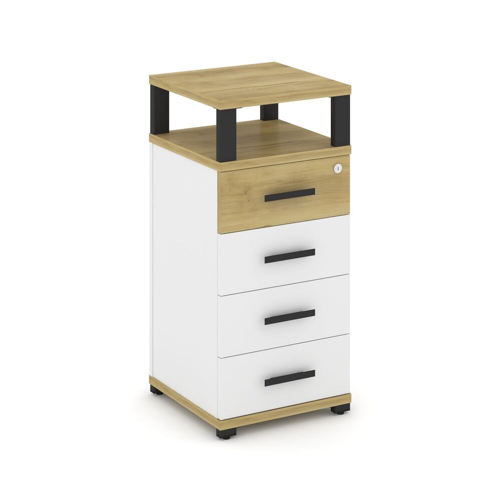 Тумба опорная/приставная 4 ящика с надставкой