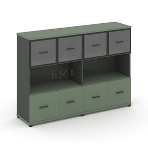 Шкаф две широкие секции, 3 ниши