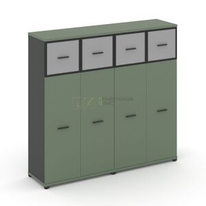 Шкаф две широкие секции, 4 ниши